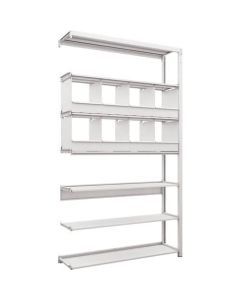K1 type Light-Duty Antibacterial-Coated High-density storage Shelving(with Trays)(Weight Capacity:100kg per Shelf)(Height:2200mm) 1อัน