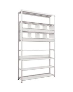 K1 type Light-Duty Antibacterial-Coated High-density storage Shelving(with Trays)(Weight Capacity:100kg per Shelf)(Height:2200mm) 1อัน