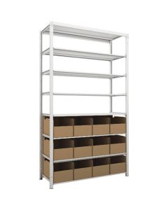 K1 type Light-Duty Antibacterial-Coated High-density storage Shelving(with Boxes)(Weight Capacity:100kg per Shelf)(Height:2200mm) 1อัน