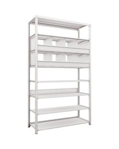 K1 type Light-Duty Antibacterial-Coated High-density storage Shelving(with Trays)(Weight Capacity:100kg per Shelf)(Height:2200mm) 1อัน
