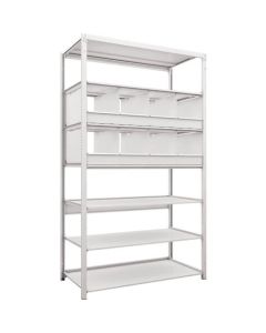 K1 type Light-Duty Antibacterial-Coated High-density storage Shelving(with Trays)(Weight Capacity:100kg per Shelf)(Height:2200mm) 1อัน