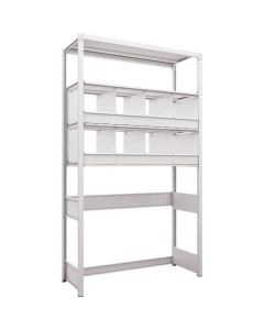 K1 type Light-Duty Antibacterial-Coated High-density storage Shelving(Open bottom type with Partition)(Weight Capacity:100kg per Shelf)(Height:2200mm) 1อัน