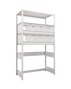 K1 type Light-Duty Antibacterial-Coated High-density storage Shelving(Open bottom type with Partition)(Weight Capacity:100kg per Shelf)(Height:2200mm) 1อัน