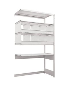K1 type Light-Duty Antibacterial-Coated High-density storage Shelving(Open bottom type with Partition)(Weight Capacity:100kg per Shelf)(Height:2200mm) 1อัน