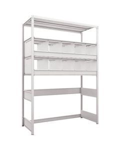 K1 type Light-Duty Antibacterial-Coated High-density storage Shelving(Open bottom type with Partition)(Weight Capacity:100kg per Shelf)(Height:2200mm) 1อัน
