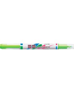 ปากกาเรืองแสง <K2> ชนิดคู่ 10 ชิ้น สีเขียวอ่อน
