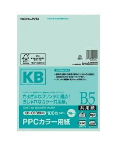 กระดาษสี PPC (กระดาษทั่วไป) (ผ่านการรับรอง FSC) B5 100 แผ่น 64g ตารางเมตร สีน้ำเงิน