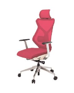 เก้าอี้ Sequa พนักพิงสูงพิเศษ สี ZW ศอกรูปตัว T เบาะ สีแดงราสเบอร์รี่