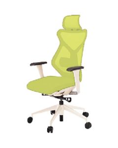 เก้าอี้ Sequa ฐานพนักพิงสูงพิเศษ สี WW ข้องอปรับได้ มีไม้แขวน เบาะสีเขียวมอส