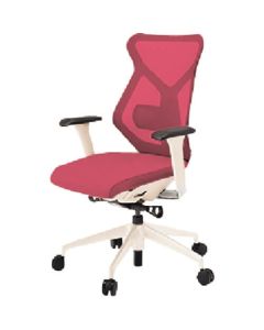 เก้าอี้ Sequa พนักพิงสูง สี WW เบาะหุ้มข้อศอกปรับได้ สีแดงราสเบอร์รี่