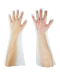 ถุงมือสำหรับรับมือภัยพิบัติฉุกเฉิน ยาวห้าบีบ M โปร่งแสง