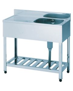 Single-basin Sink with Drainboard