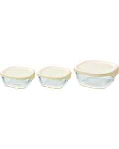 Storage Container with Heat Proof 3 sets(white) ชุดละ 1 ชุด