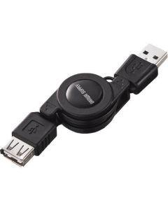 ม้วนสายมือถือ USB 2.0 (สำหรับต่อ, สีดำ)