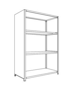 ชั้นวางสินค้าน้ำหนักเบาพร้อมแผ่นหลังและแผ่นข้าง W1200D600H1800F4