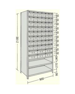 ชั้นวางสินค้าน้ำหนักเบาแบบมีลิ้นชัก W900D450H2100F13