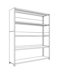 ชั้นวางสินค้าน้ำหนักเบามีแผ่นหลังและแผ่นข้าง W1800D450H2100F5