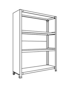 ชั้นวางสินค้าน้ำหนักเบาพร้อมแผ่นหลังและแผ่นข้าง W1800D450H2100F7