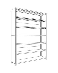 ชั้นวางสินค้าน้ำหนักเบามีแผ่นหลังและแผ่นข้าง W1800D450H2400F7