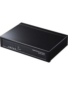 ฮับ PoE แบบบางที่เข้ากันได้กับ Gigabit (5 พอร์ต)