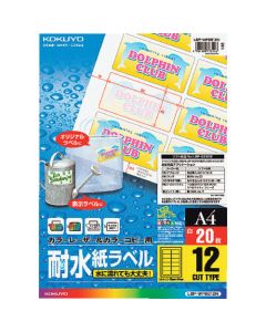 กระดาษสี LBP & ป้ายกระดาษกันน้ำ สำหรับถ่ายเอกสาร A4 20 แผ่น 12 ตัด