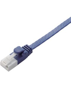 สาย LAN แบนป้องกันการหักของตะปู CAT6A 0.5 ม. สีน้ำเงินเมทัลลิก