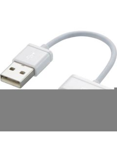 สายชาร์จ/ถ่ายโอนข้อมูลที่ใช้ร่วมกันได้กับขั้วต่อ DOCK ยาว 0.1 ม. สีขาว
