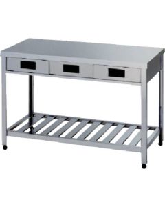 Stainless Steel Workbench with Drawers 1อัน
