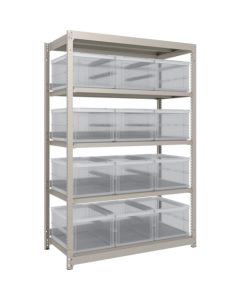 M1.5 type Medium/Light-Duty Boltless Shelving(Weight Capacity:150kg per shelf) with Foldable Container
