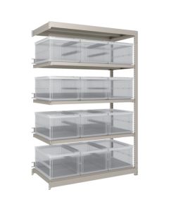M1.5 type Medium/Light-Duty Boltless Shelving(Weight Capacity:150kg per shelf) with Foldable Container