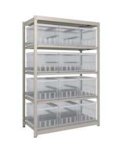 M1.5 type Medium/Light-Duty Boltless Shelving(Weight Capacity:150kg per shelf) with Foldable Container