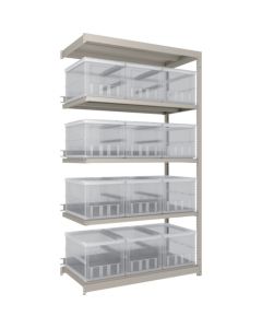 M1.5 type Medium/Light-Duty Boltless Shelving(Weight Capacity:150kg per shelf) with Foldable Container