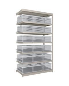 M1.5 type Medium/Light-Duty Boltless Shelving(Weight Capacity:150kg per shelf) with Foldable Container