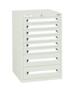 ขนาดหน้าตู้ กว้าง 418 x ลึก 407 x สูง 663 มม. สีเทาอ่อน