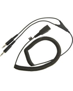 Jabra PC cord - QD to 2x3.5mm - 2m coiled