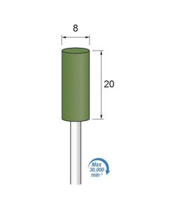 Abrasive Rubber Points Polishing #1000φ8×20