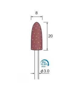Super Abrasive Rubber for Grinding #220 φ8×20×φ3.0