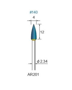 Diamond Abrasive Rubber #140 φ4×12×φ2.34