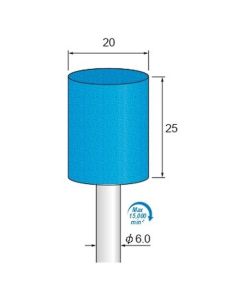 Abrasive Rubber for Polishing #320 φ20×25×φ6.0