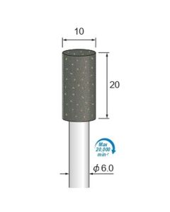Abrasive Rubber for Grinding #80 φ10×20×φ6.0