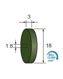 Abrasive Rubber Wheel for Grinding #120 φ18×3