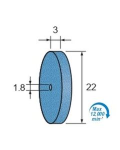 Abrasive Rubber Wheel for Polishing #500 φ22×3
