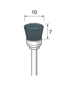 SiC Nylon Abrasive Cup Brush #320 φ10×7×φ3.0