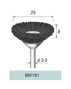 SiC Nylon Abrasive Bevel Brush #120 φ25×8×φ3.0