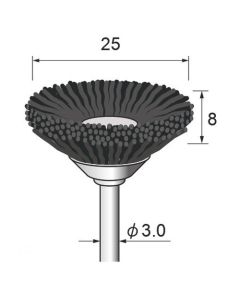 SiC Nylon Abrasive Bevel Brush #500 φ25×8×φ3.0