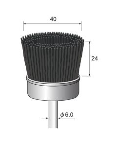 SiC Nylon Abrasive Cup Brush #120 φ40×24×φ6.0