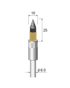 SiC Nylon Abrasive Cone Brush #240 φ10×25×φ6.0