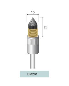 SiC Nylon Abrasive Cone Brush #80 φ15×25×φ6.0