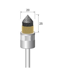 SiC Nylon Abrasive Cone Brush #240 φ20×25×φ6.0