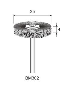 Black Bristle Wheel Brush φ25×4×φ3.0